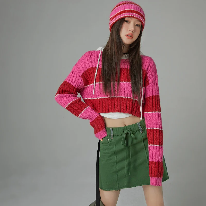 Layered Comfort Love Again Stripe Crop Knit Sweater