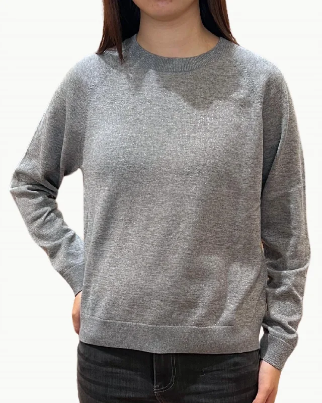 Minimalism Marum Woman Knit Pullover Sweater In Middle Grey