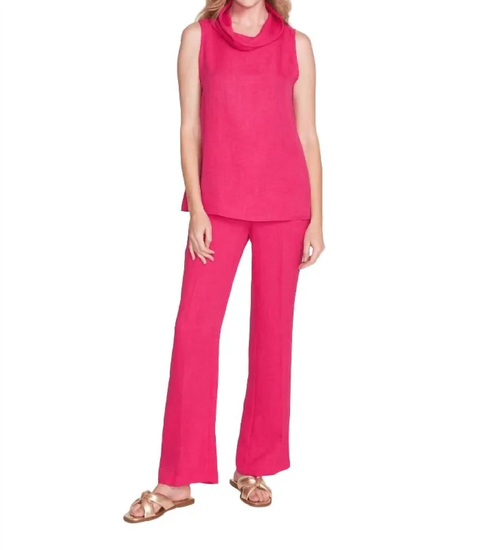 Classic And Versatile Full Leg Pull On Pant In Pink