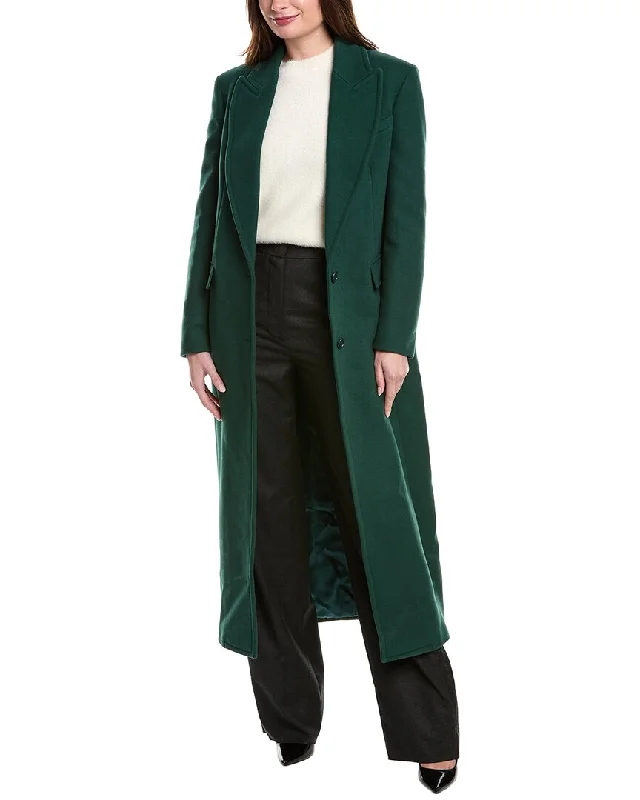Slightly Flared Design Michael Kors Collection Chesterfield Wool Coat