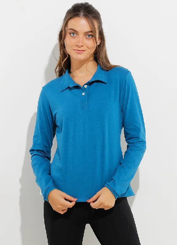 Breezy Comfort Court LS Polo (Blue)