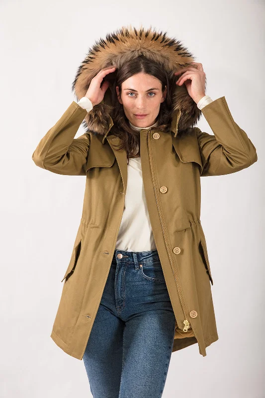 Loose Fit Fairweather Parka in Sand