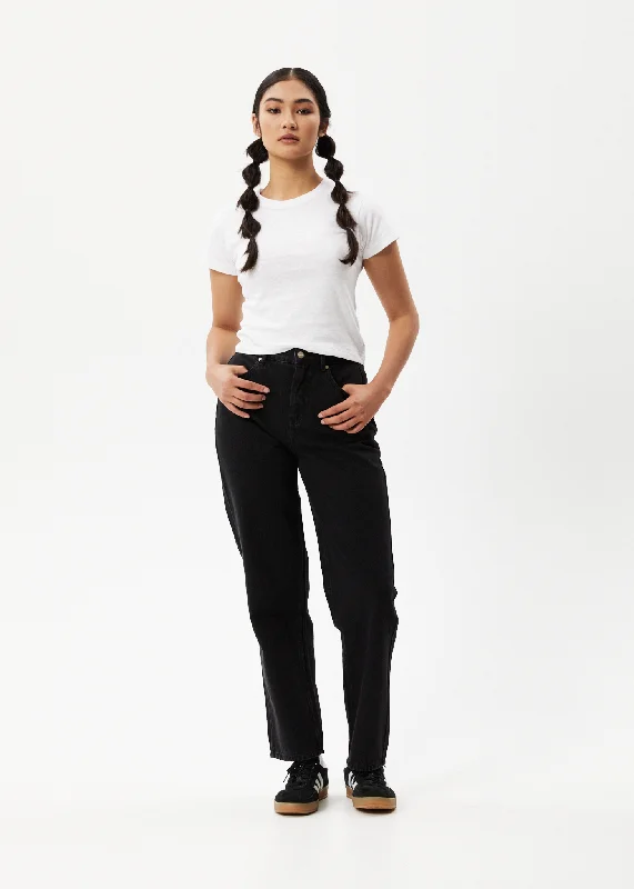 Versatile Items AFENDS Womens Shelby - Denim Wide Leg Jeans Long - Washed Black