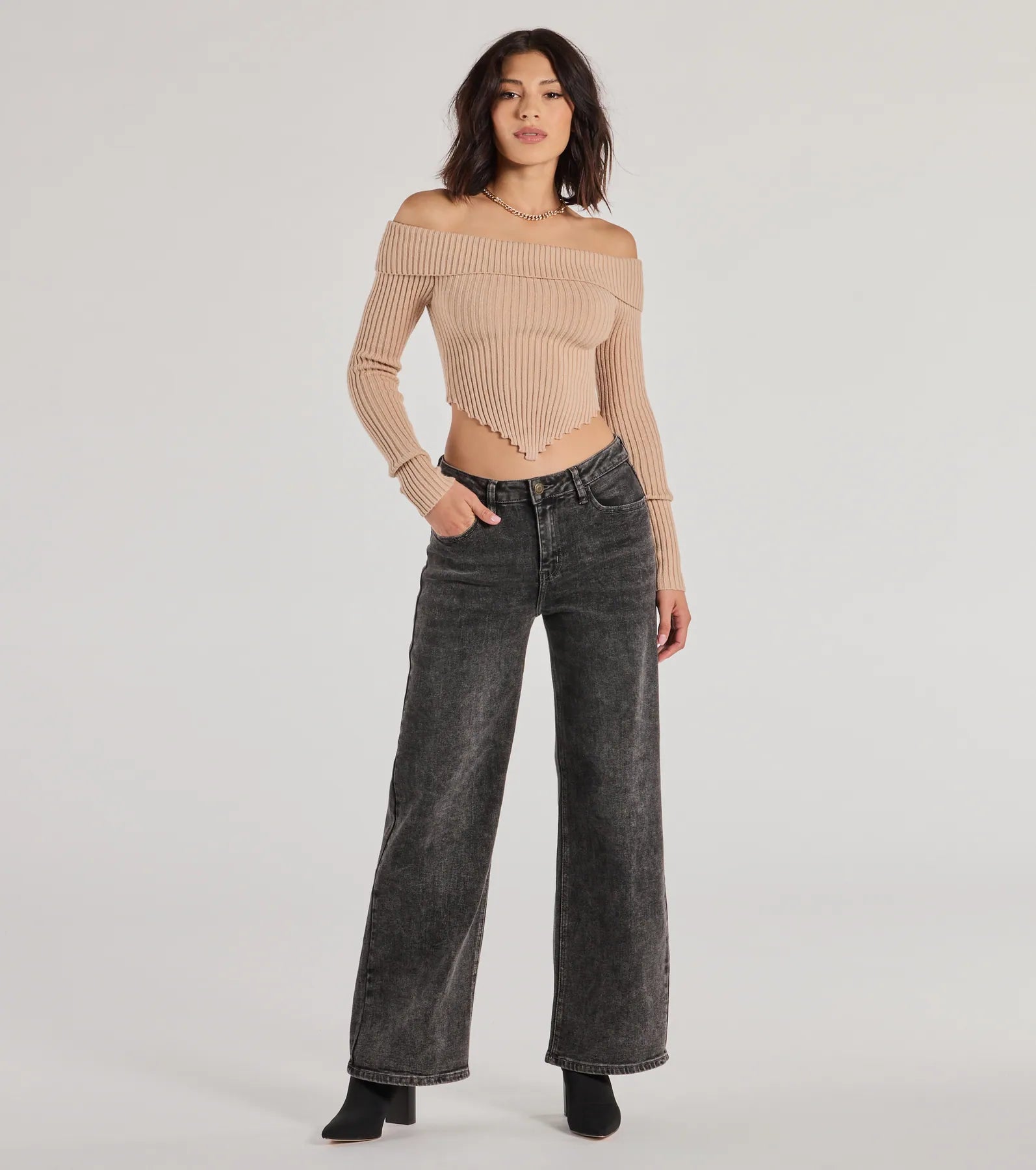 Floral Prints Chic Wonder Mid-Rise Wide-Leg Denim Jeans