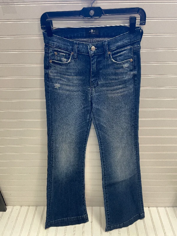 Exquisite Tailoring Jeans Boot Cut By 7 For All Mankind In Blue Denim, Size: 2