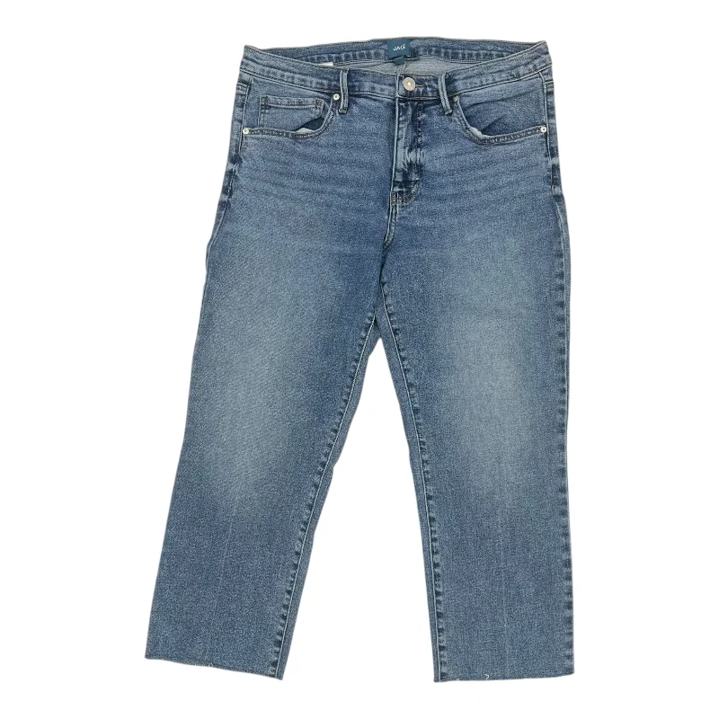 Practical Style Jeans Cropped By Jag In Blue Denim, Size:16