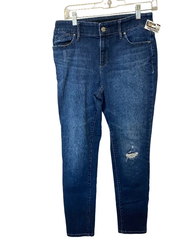 Mid-length Style Jeans Skinny By Chicos In Blue Denim, Size: 0