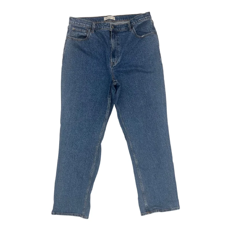 Elegant Design Jeans Straight By Ava & Viv In Blue Denim, Size:16