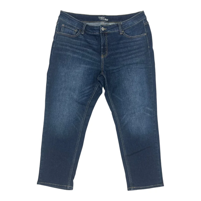 Refreshing Design Jeans Straight By Time And Tru In Blue Denim, Size:18