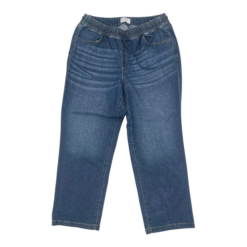 Noble And Elegant Jeans Wide Leg By Lane Bryant In Blue Denim, Size:16
