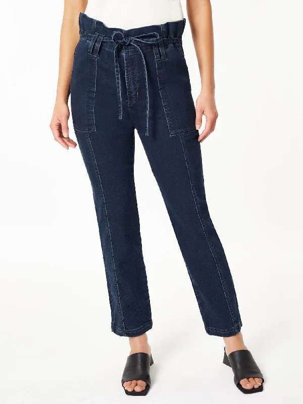Goddess Style Paper Bag Waist Denim Trouser, Westpoint Wash