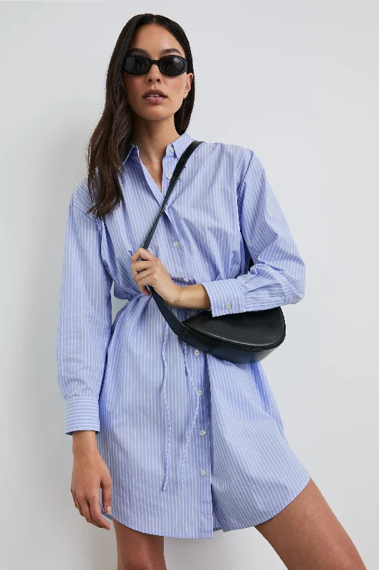 Comfortable Fashion HARMONY DRESS - OXFORD WHITE STRIPE