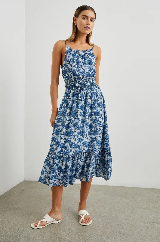 Modern Chic MAGDALENE DRESS - CHAMBRAY FLORAL