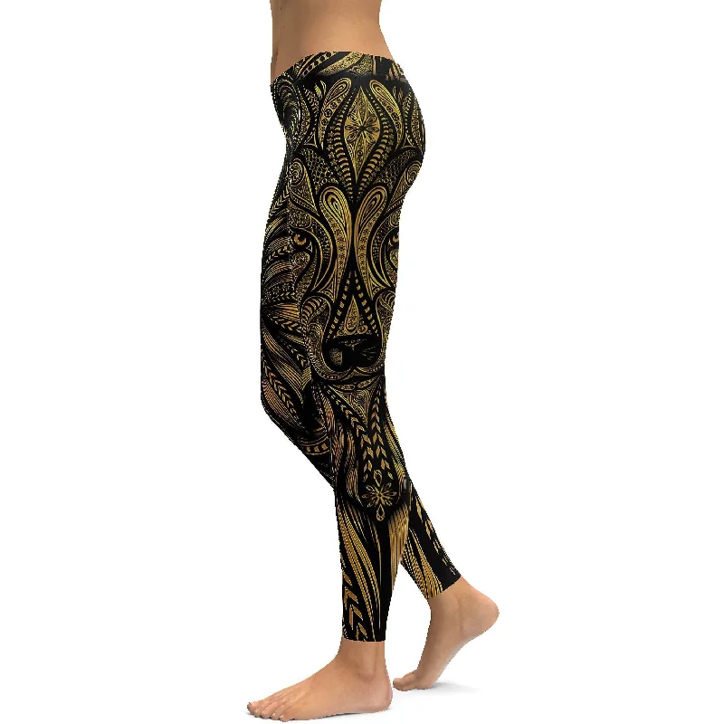 Light And Breathable Golden Wolf Leggings
