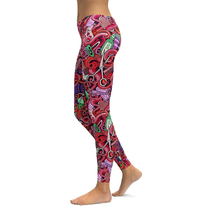 Relaxed Wear Pink Hairdresser Leggings