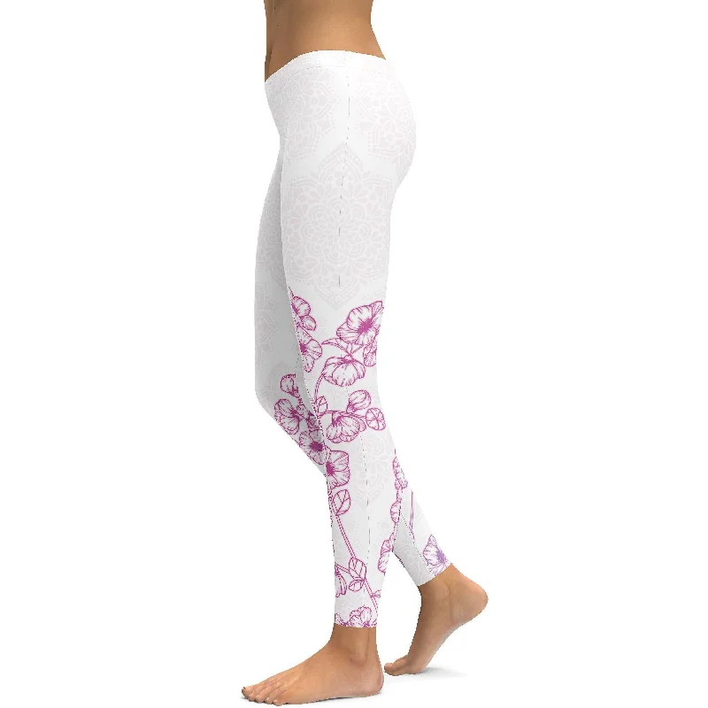 Simple And Comfortable Pink Sakura Leggings