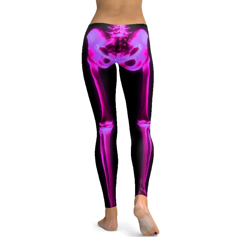 Spring Fashion Pink X-ray Skeleton Leggings