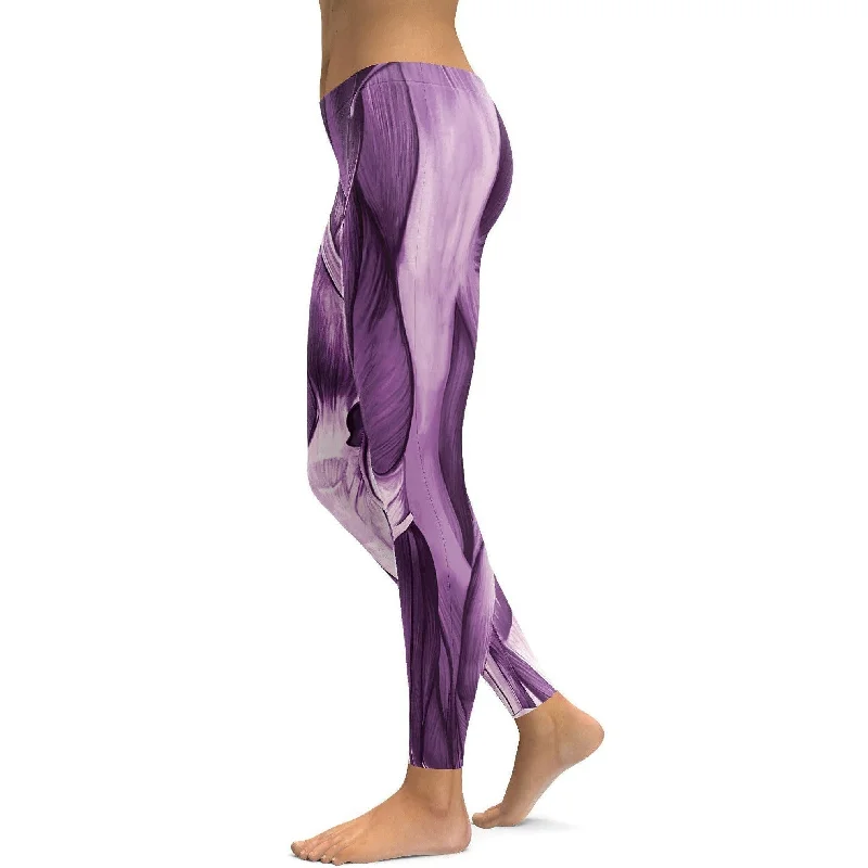 Simple Matching Purple Muscles Leggings