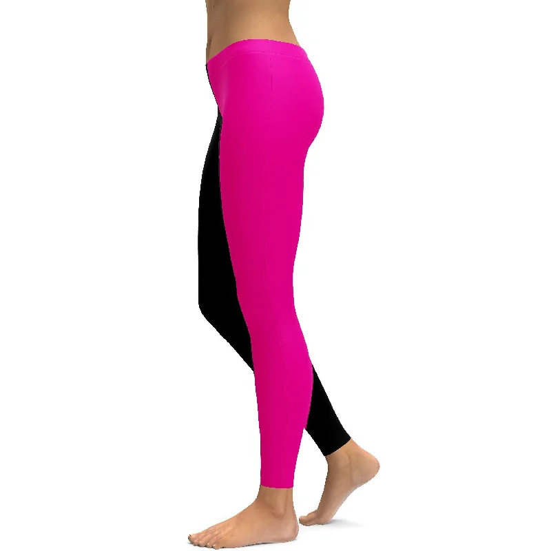 Sweet Style Two Tone Pink & Black Leggings