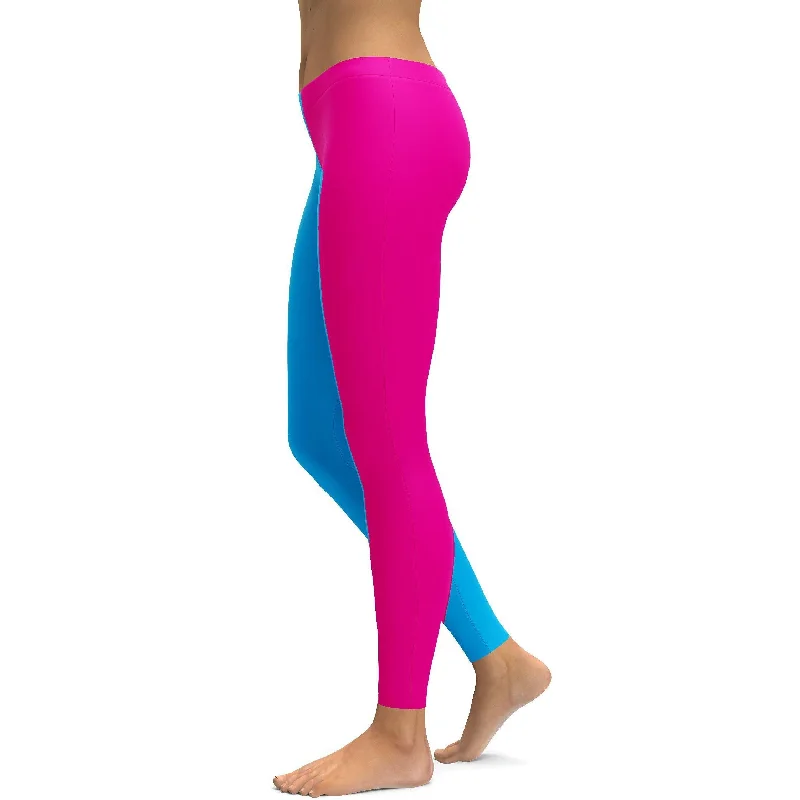 Advanced Customization Two Tone Pink & Blue Leggings