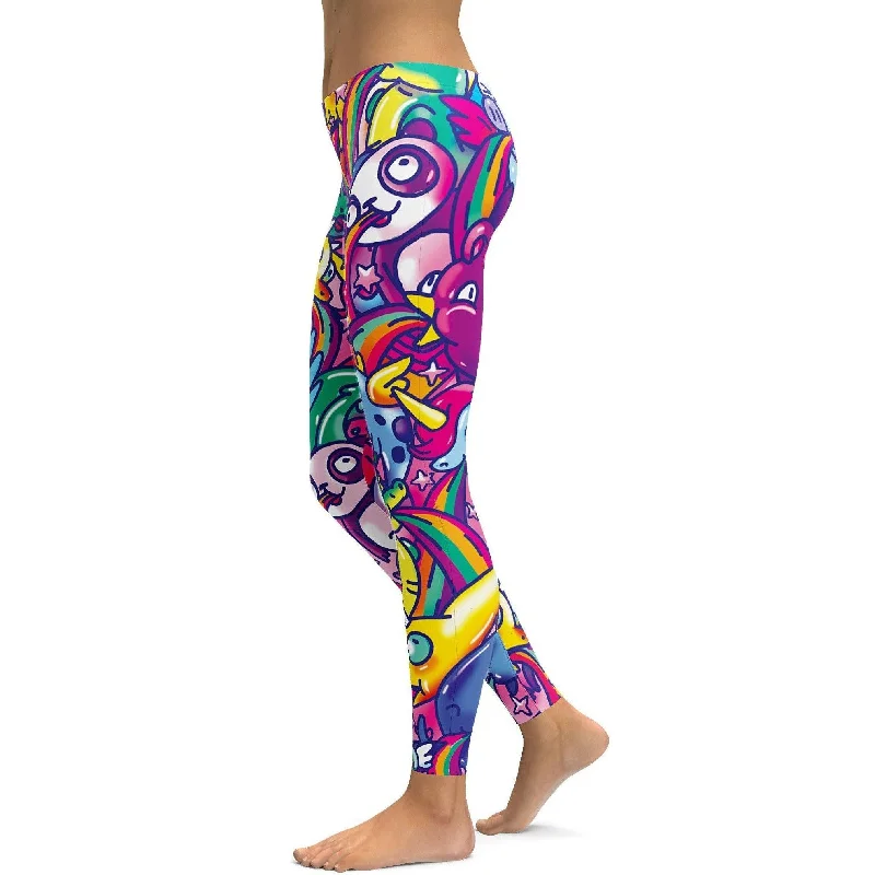Outdoor Trend Vibrant Puking Animal Leggings