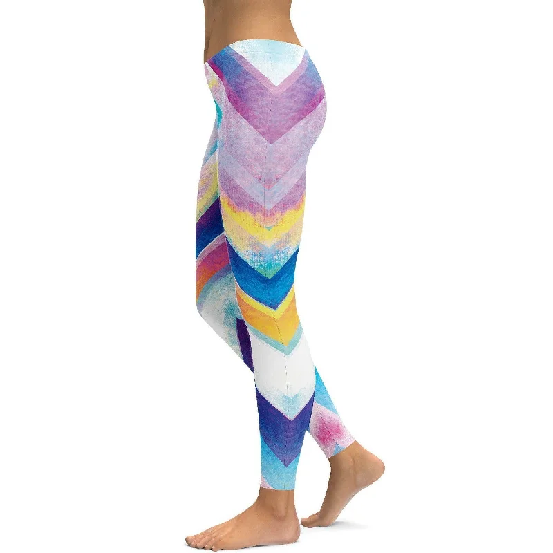 Multifunctional Style Zigzag Striped Leggings