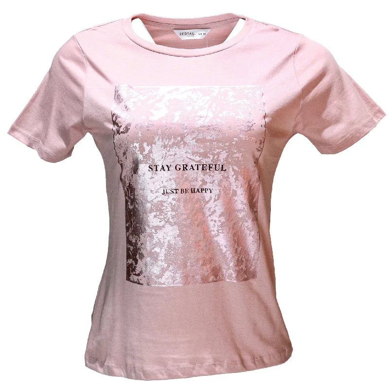 Ultra-lightweight Pink Foil Printed T Shirt
