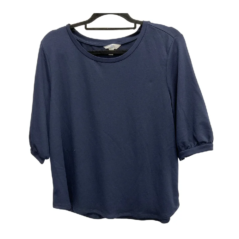Body Design Top Short Sleeve Basic By Time And Tru In Navy, Size: L