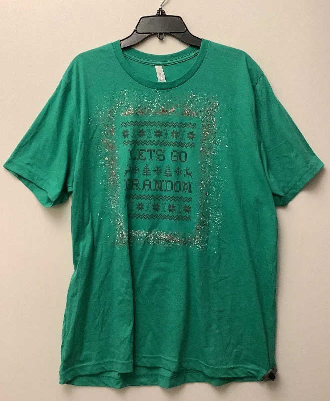 High-quality Fabrics Top Short Sleeve By Bella + Canvas In Green, Size: Xxl