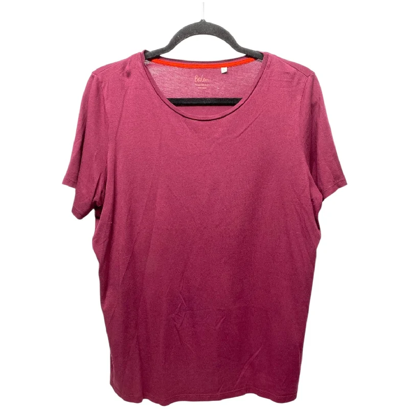 Casual Style Top Short Sleeve By Boden In Maroon, Size: L