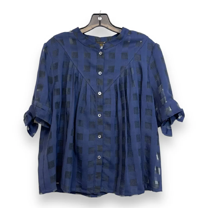 Beautiful Romance Top Short Sleeve By Current Air In Navy, Size: M