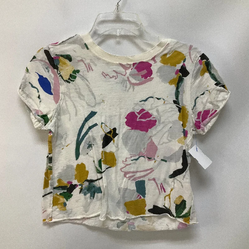 Comfortable And Versatile Top Short Sleeve By Maeve In Multi-colored, Size: Xxs