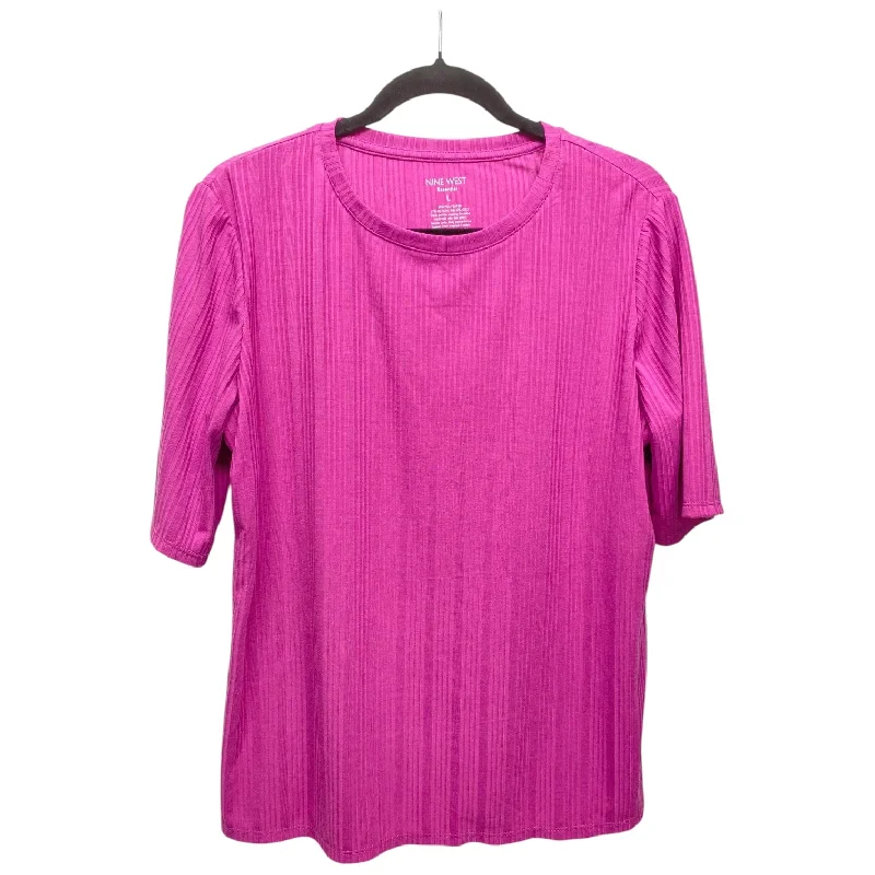 Romantic And Fresh Top Short Sleeve By Nine West In Pink, Size: L