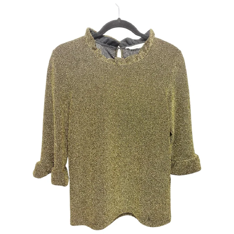 High-end Fabrics Top Short Sleeve By Numph In Gold, Size: L