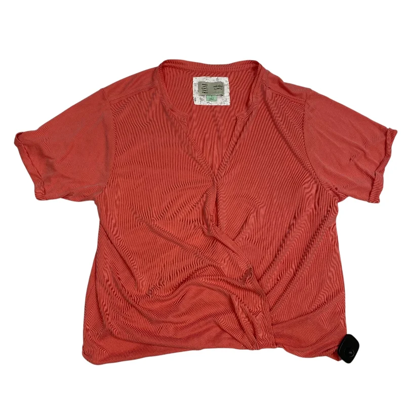 Breathable Design Top Short Sleeve By Saturday/sunday In Orange, Size: M