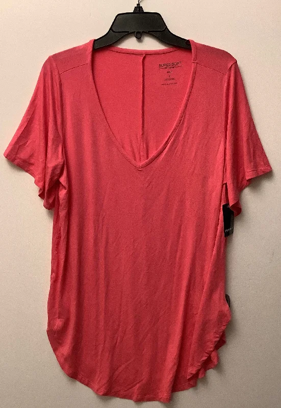 Comfortable Design Top Short Sleeve By Torrid In Pink, Size: L