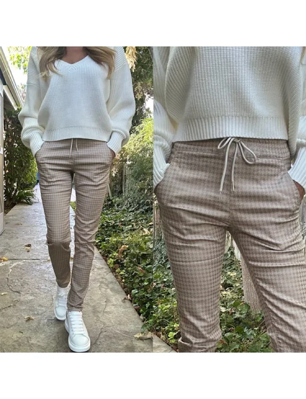 Soft Touch Shely Pant, Checkered Brown